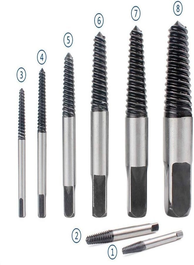 ILIKA Damaged Screw Extractor Breakage Bolt Extractor Drill Bits Guide Set Broken Easy Out Fastener Kit | Damaged Broken Screws Extractor Removal Tool (Pack of 8) - Image 2
